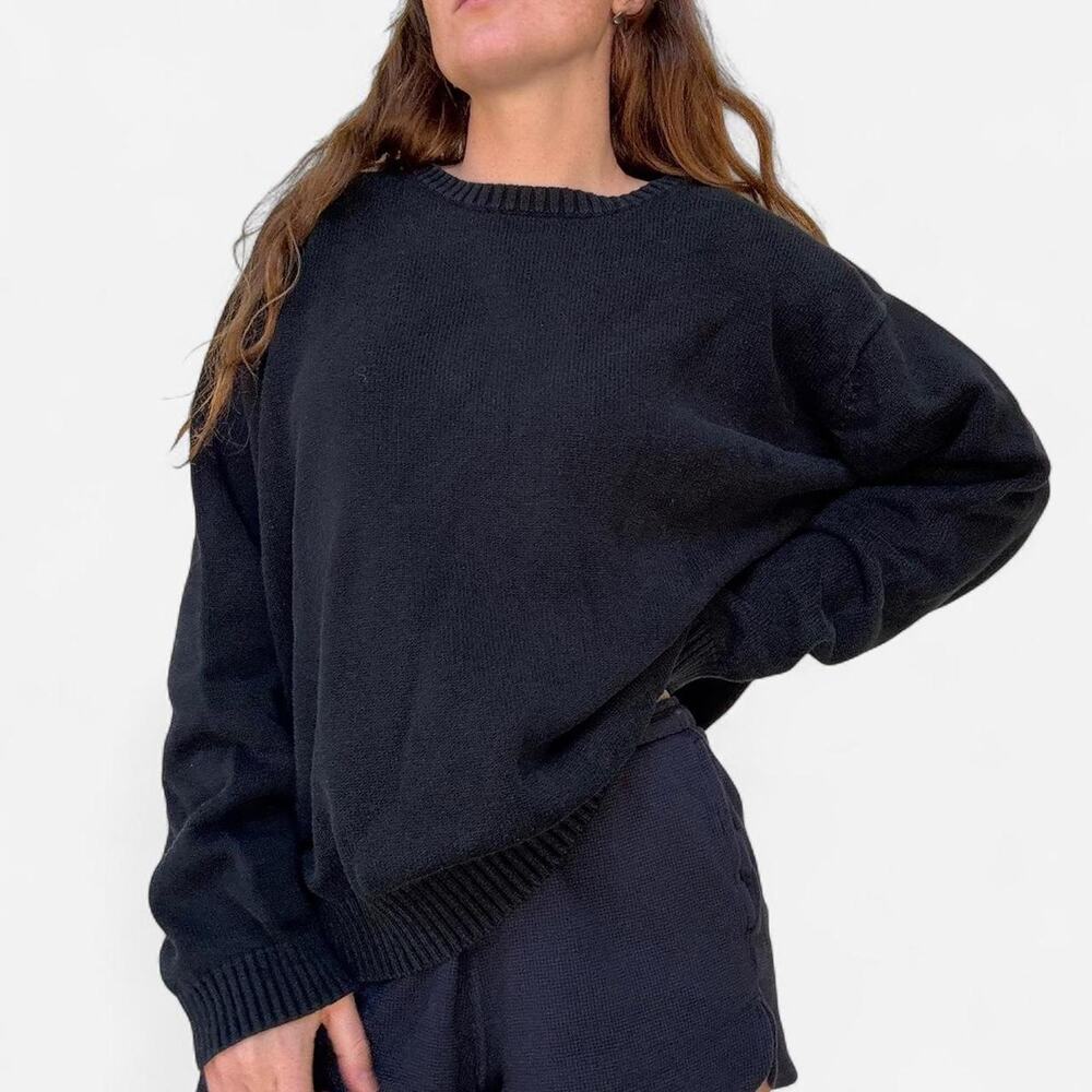 Oversized vintage 90s black cotton sweater